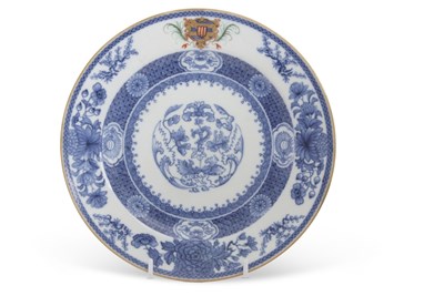 Lot 255 - 18th Century Chinese Armorial Plate Arms of...