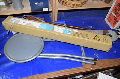 Lot 568 - Shooting stick, hockey stick, stool and...