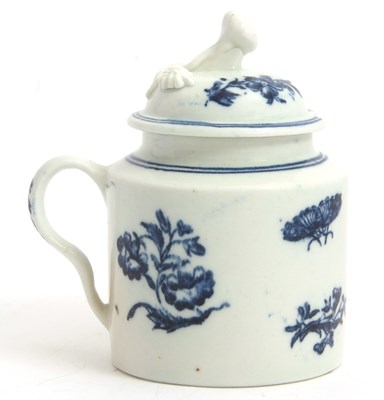 Lot 184 - Rare Lowestoft Mustard Pot and Cover c.1780...
