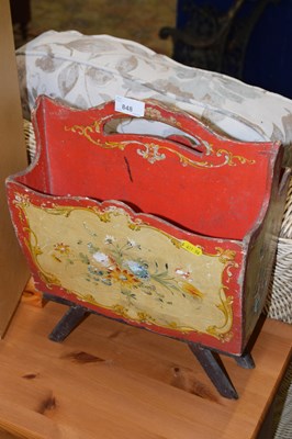Lot 848 - A small floral painted magazine rack