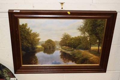 Lot 893 - Oleograph study of fishing