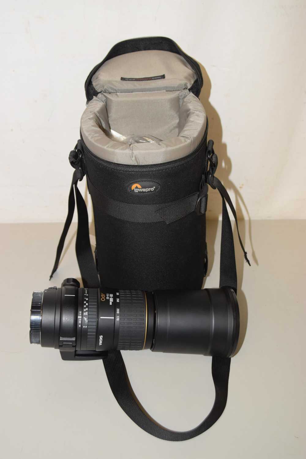 Lot 68 - A Sigma 170-500mm telephoto lens and lens hood...