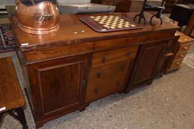 Lot 317 - A mahogany sideboard with three centre drawers...