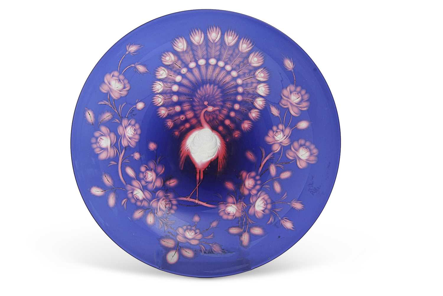Lot 162 - A rare tricolour glass dish enamelled with a...