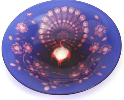 Lot 162 - A rare tricolour glass dish enamelled with a...