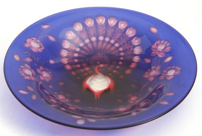 Lot 162 - A rare tricolour glass dish enamelled with a...