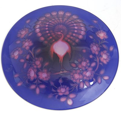 Lot 162 - A rare tricolour glass dish enamelled with a...
