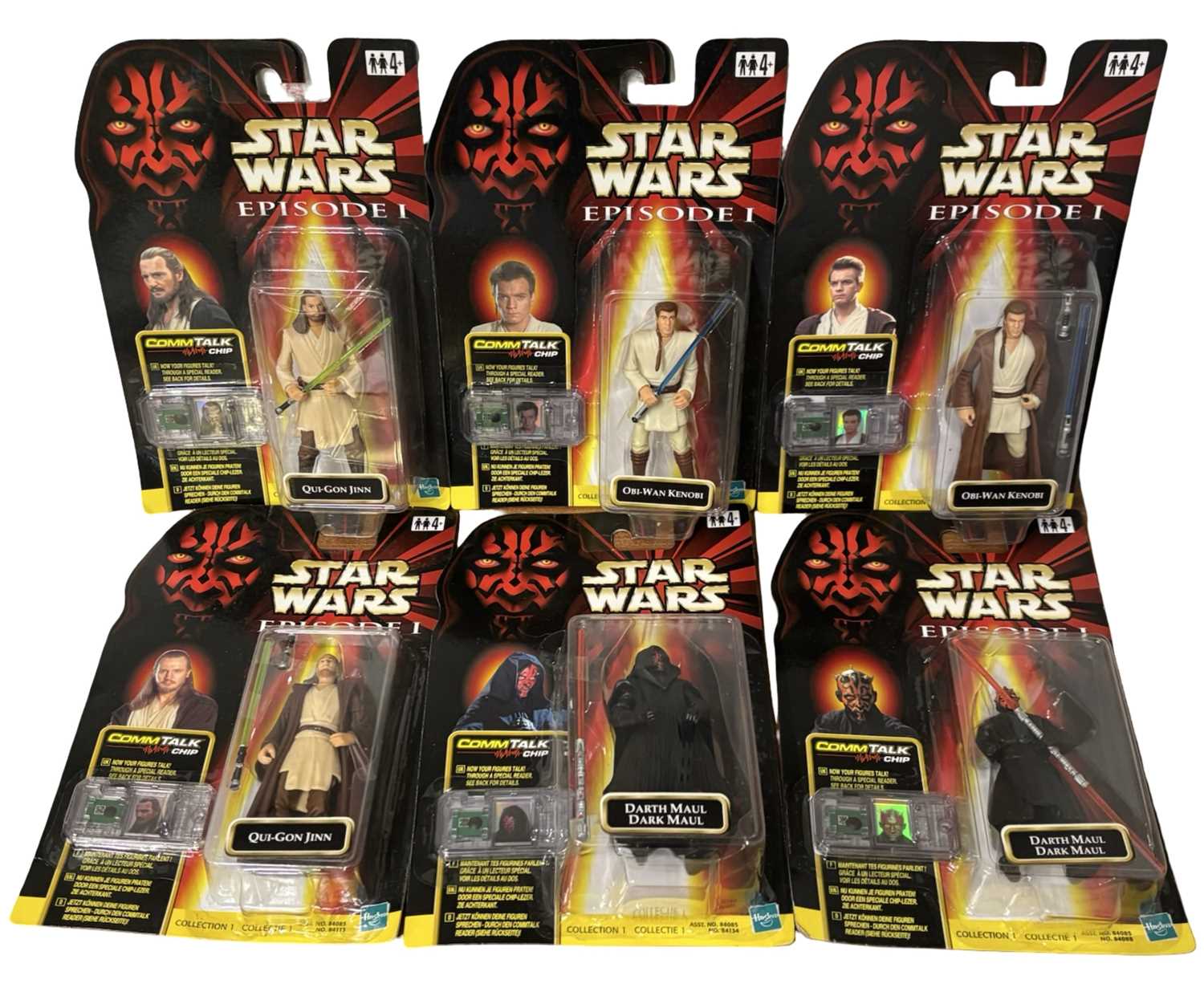 Lot 77 - Six carded Star Wars: Episode I Commtalk...
