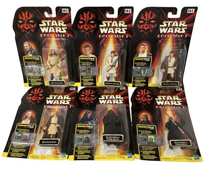 Lot 77 - Six carded Star Wars: Episode I Commtalk...