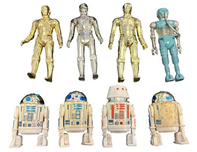 Lot 66 - STAR WARS VINTAGE FIGURES: C-3PO, R2-D2, R5-D4,...