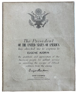 Lot 1021 - Blindstamped presentation certificate from...