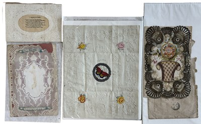 Lot 1158 - Victorian lace/decoupage love postcards/favours