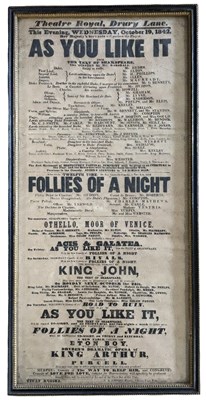 Lot 1143 - THEATRE ROYAL, HAY-MARKET FRAMED PLAYBILLS:...