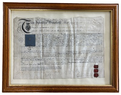 Lot 1058 - FRAMED APPRENTICESHIP INDENTURE: ALFRED SMITH...