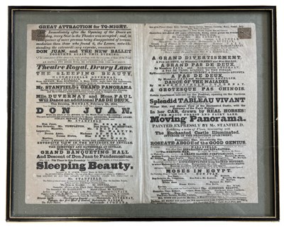 Lot 1140 - THEATRE ROYAL, DRURY LANE FRAMED PLAYBILL:...