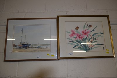 Lot 273 - Pamela White, study of moored boats together...