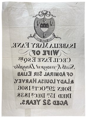 Lot 1125 - GRAVESTONE - MEMORIAL PLAQUE - CURIO. A Print -...