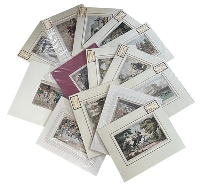 Lot 905 - CARICATURES; A collection of 14 Window mounted...