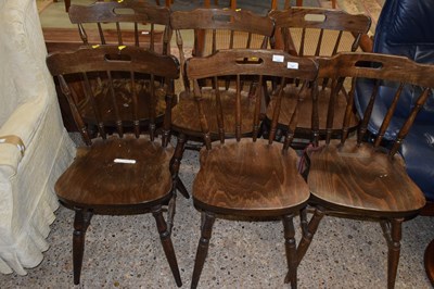 Lot 344 - Set of six stick back chairs