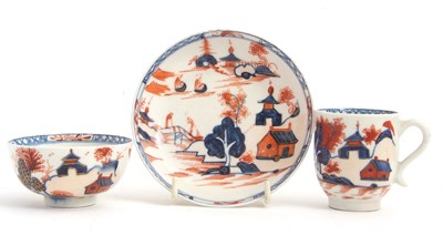 Lot 171 - Lowestoft Porcelain Trio c.1775 decorated in...