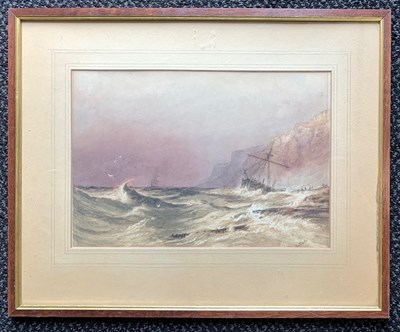 Lot 63 - G.H. Carter, Shipping scene on turbulent seas,...