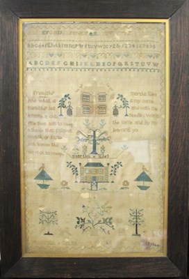 Lot 217 - An early 19th century needlework sampler, with...