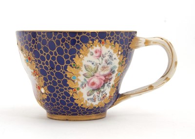 Lot 165 - Sevres Style Jewelled Cup and Saucer the cup...