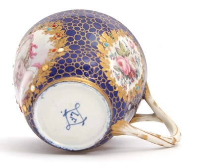 Lot 165 - Sevres Style Jewelled Cup and Saucer the cup...