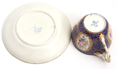 Lot 165 - Sevres Style Jewelled Cup and Saucer the cup...