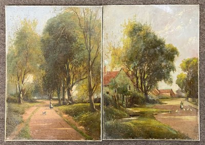 Lot 62 - Attributed to W.A. Newham, pair of landscape...