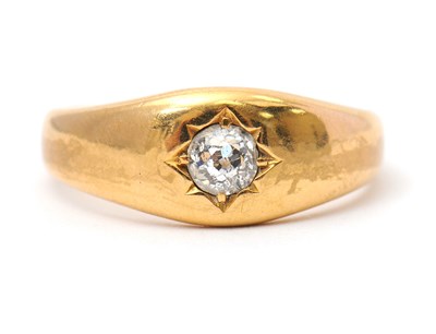 Lot 38 - A diamond ring, with gypsy set old mine cut...