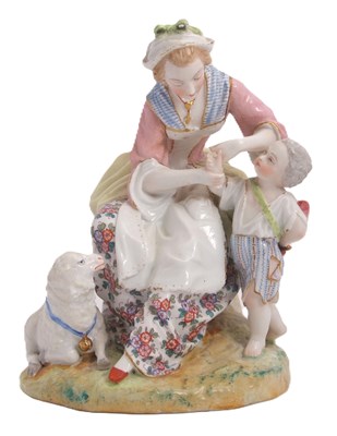 Lot 195 - Continental Porcelain Meissen Style Group late...