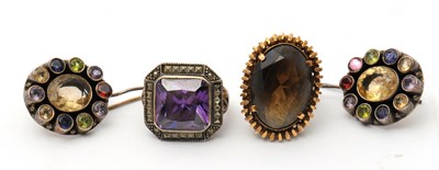 Lot 129 - A mixed lot: to include a 9ct smokey quartz...