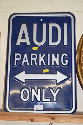 Lot 34 - A modern Audi parking sign