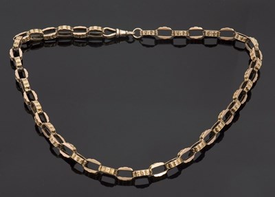 Lot 381 - A 19th century 9c chain, the fancy link chain...