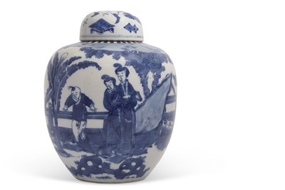 Lot 252 - A large Chinese porcelain jar and cover...