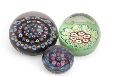 Lot 2 - Group of Three Millefiori Paperweights...