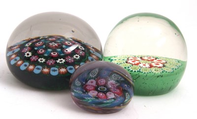 Lot 2 - Group of Three Millefiori Paperweights...