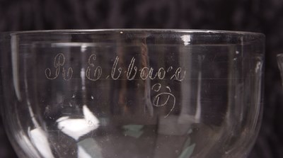 Lot 3 - English Cordial or Ale Glass engraved with...