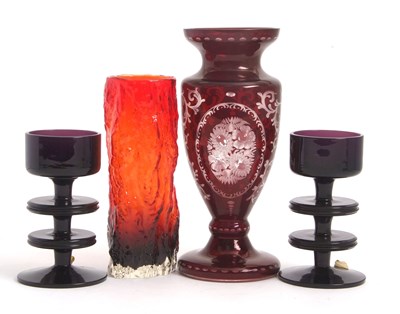 Lot 5 - Group of Coloured Glass Wares; Tajima Ruby...