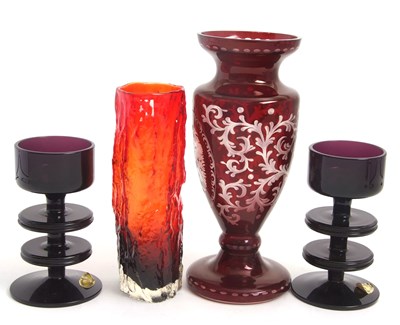 Lot 5 - Group of Coloured Glass Wares; Tajima Ruby...