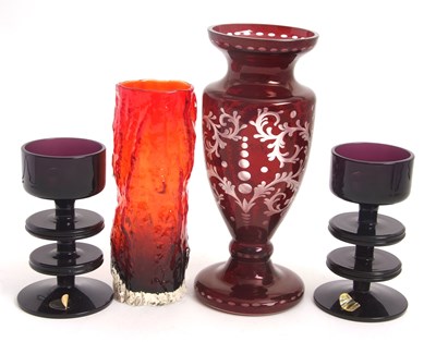 Lot 5 - Group of Coloured Glass Wares; Tajima Ruby...