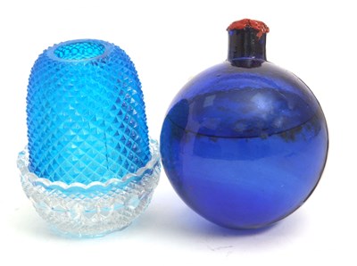 Lot 4 - Victorian Pyramid Glass Night Light and Blue...