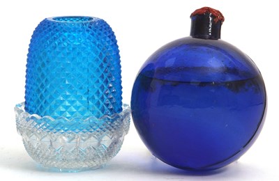 Lot 4 - Victorian Pyramid Glass Night Light and Blue...
