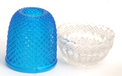 Lot 4 - Victorian Pyramid Glass Night Light and Blue...