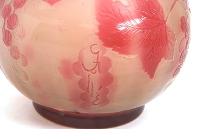 Lot 7 - Galle Cameo Glass Vase the globular body with...