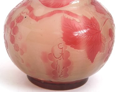 Lot 7 - Galle Cameo Glass Vase the globular body with...