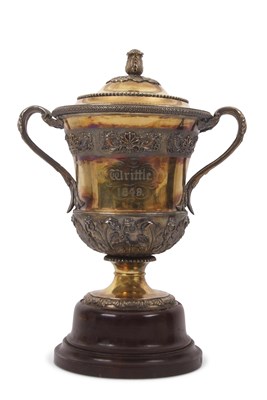 Lot 315 - A George III silver-gilt twin handled...