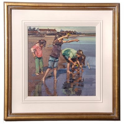 Lot 566 - Raymond Leech RSMA (b.1949), "Crabbing Fun,...