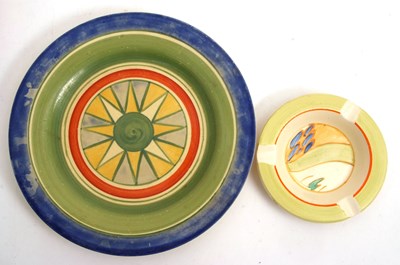Lot 12 - A Clarice Cliff jam pot in the Crocus pattern...